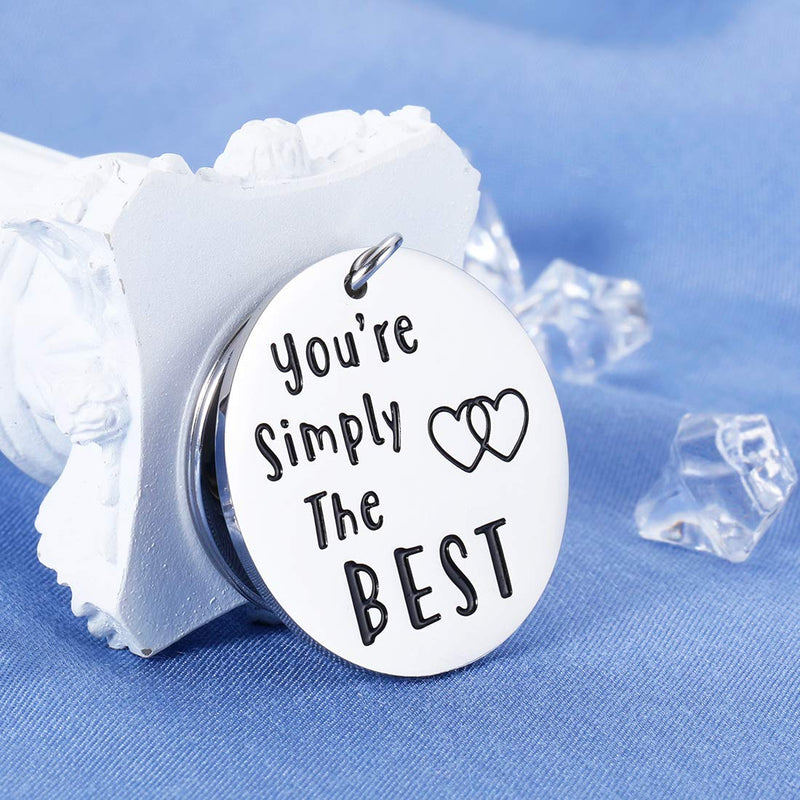 [Australia] - Couple Gifts for Him Her Wedding Anniversary Keychain for Boyfriend Girlfriend Birthday Best Friend Graduation for Schitts C Fans Lover Husband Wife Women Men You’re Simply The Best Keyring 