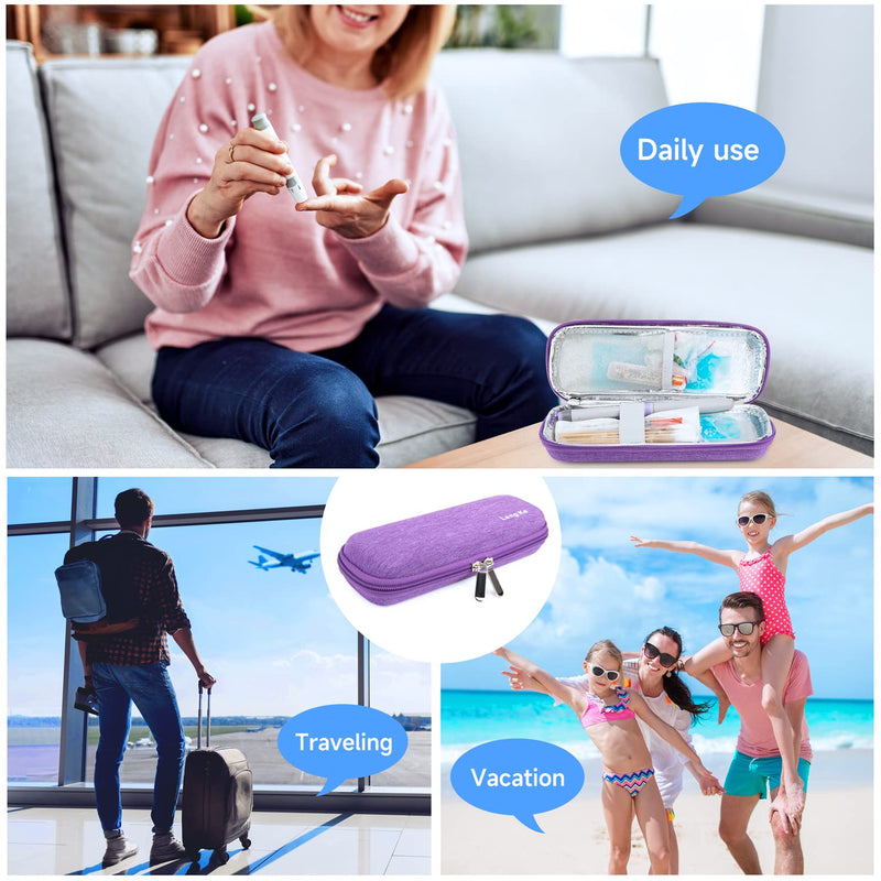 [Australia] - YOUSHARES Medicine Cool Bag - Insulin Cooler Travel Case Diabetes Bags Cooler Case for Diabetic Organize Supplies Insulin Pen Case for Insulin Needles (Purple) A_purple 