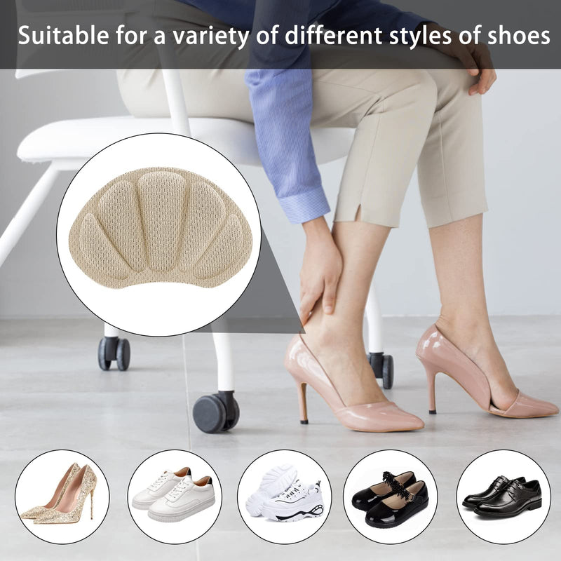 [Australia] - 2 Pairs Heel Grips Shoe, Heel Cushion Pads Set for Shoes Too Big Heel Grips Shoe Pads Inserts Liner Self (Beige) Beige 