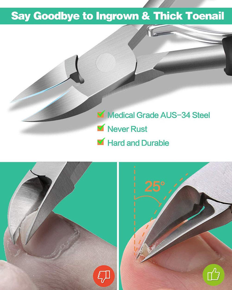 [Australia] - Toe Nail Clippers Trimmer Fingernail Cutter Fit For Thick Nails And Ingrown Toenail Fungus Nails Non - Slip Double Handle Safe And Reliable Nail Cutters 