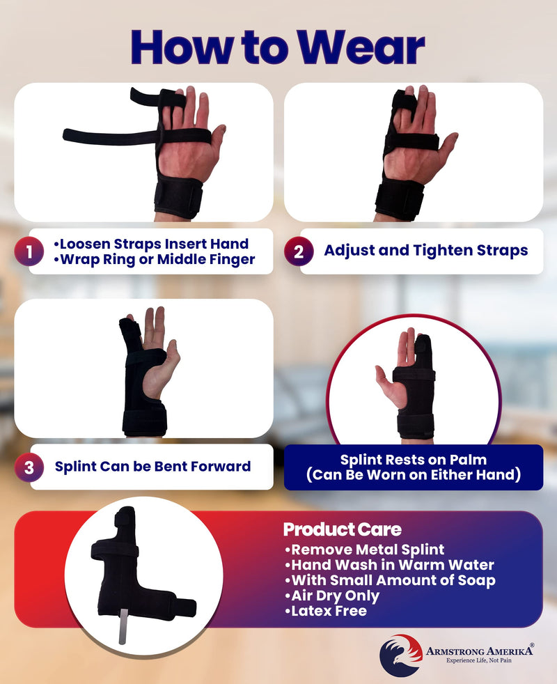 [Australia] - Metacarpal Finger Splint Hand Brace – Hand Brace & Metacarpal Support for Broken Fingers, Wrist & Hand Injuries or Little Finger Fracture (Left - Large) Left - Large 