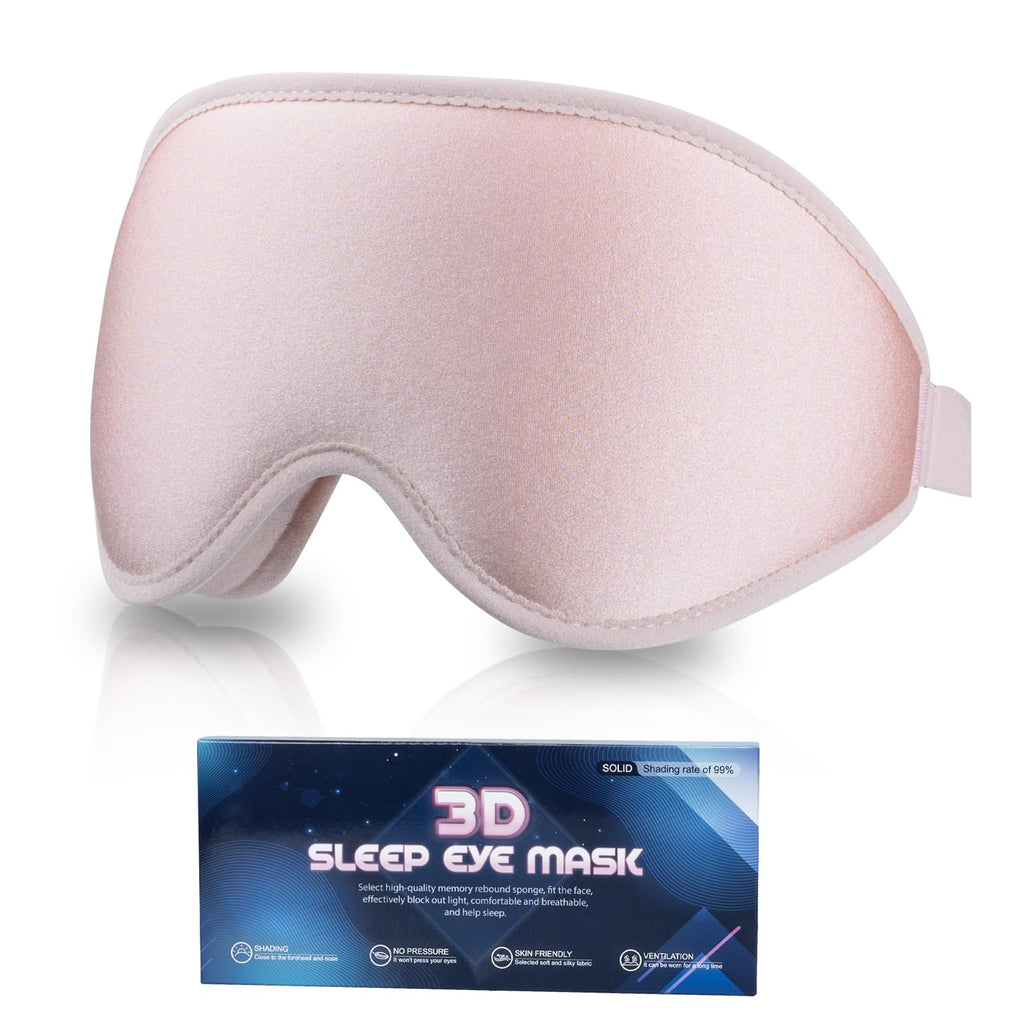 [Australia] - Sleep Eye Mask, 3D Contoured Sleep Mask Light Blocking Sleep Mask for Women and Men, Soft and Comfortable Night Eye Blinder, Suitable for Travel, Flight, Lunch Breaks, Sleeping, Meditation (Pink) Pink 