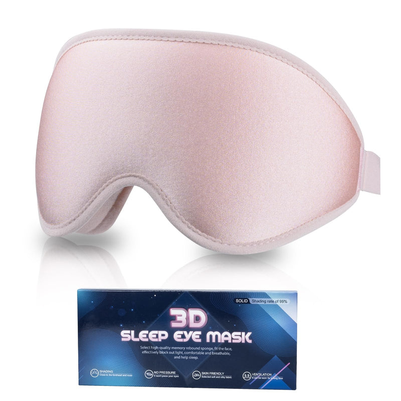 [Australia] - Sleep Eye Mask, 3D Contoured Sleep Mask Light Blocking Sleep Mask for Women and Men, Soft and Comfortable Night Eye Blinder, Suitable for Travel, Flight, Lunch Breaks, Sleeping, Meditation (Pink) Pink 