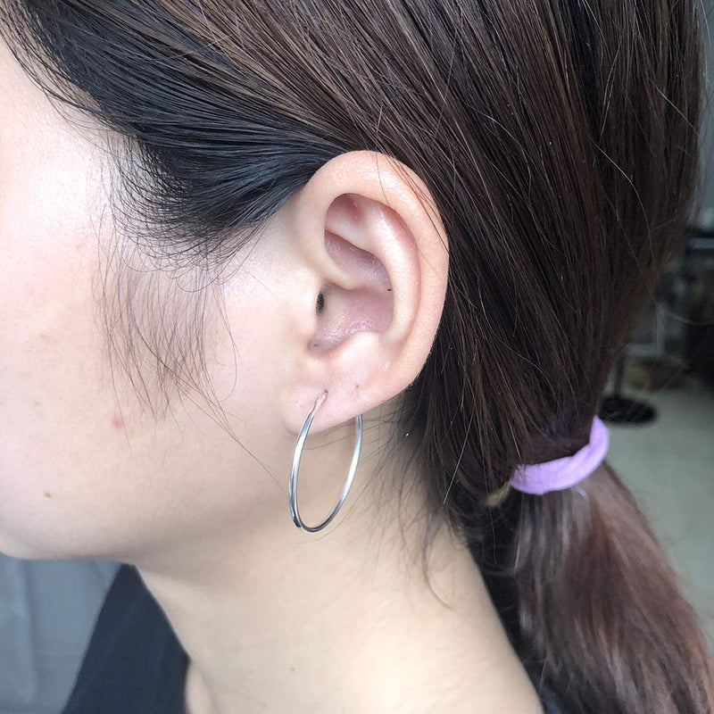 [Australia] - 925 Sterling Silver Large Hoop Earrings Circle Endless Huggie Big Hoops Earring 50/60/70/90mm for Women Girls 30mm 