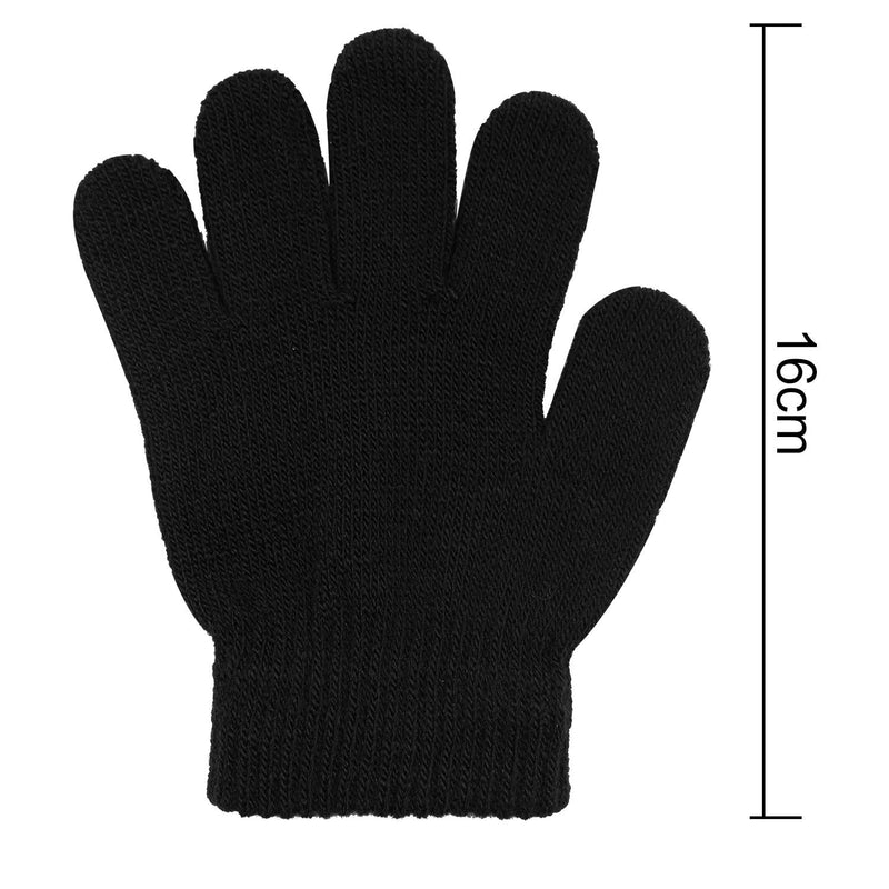 [Australia] - Cooraby 3 Pairs Winter Kids Gloves Warm Stretchy Knitted Magic Gloves Full Finger Mittens Colors B 5-11X 