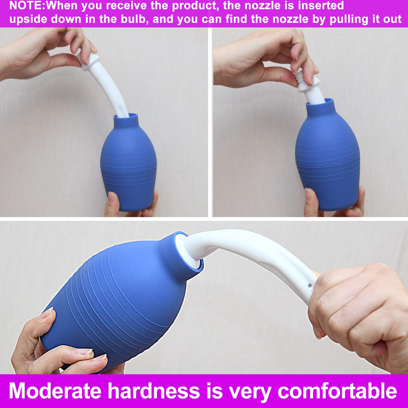 [Australia] - 10 Oz Enema Bulb for Men Women, Full Silicone Anal Douche, Reusable Cleaner Leakproof Douche Ball with 8 Flushing Holes for Colon Cleansing, Douche for Men （Blue） Blue 