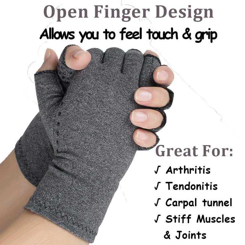 [Australia] - Arthritis Compression Gloves for Men Women Fingerless Arthritis Gloves Small 