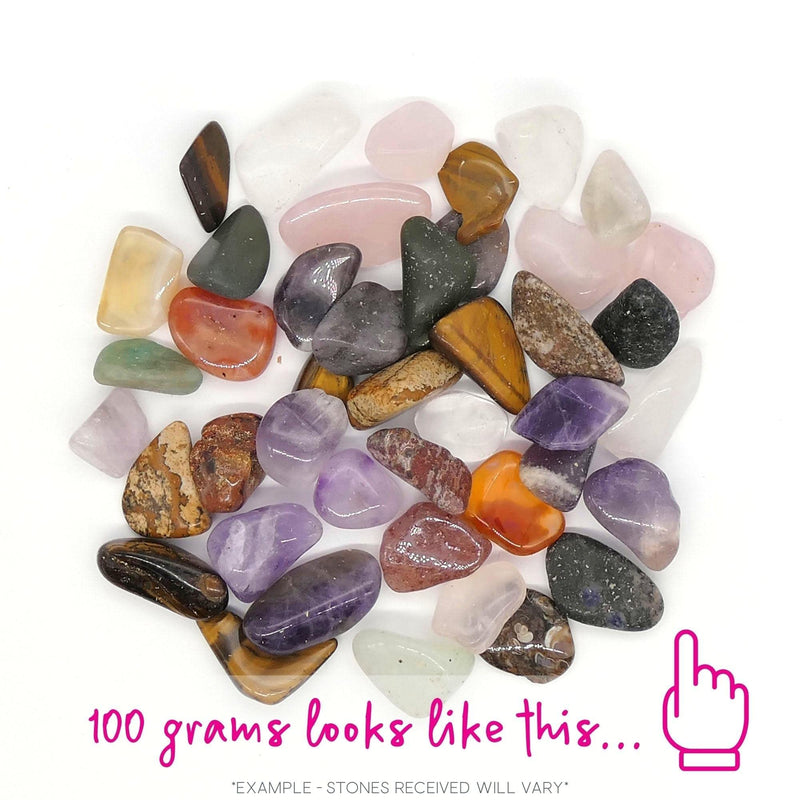 [Australia] - Polished Tumblestone Gemstones, Pocket Reiki, Chakra, Mineral Rocks, 100g Pack (39 to 46 Stones) Size: Small Mix 10mm - 20mm Mixed Stones 