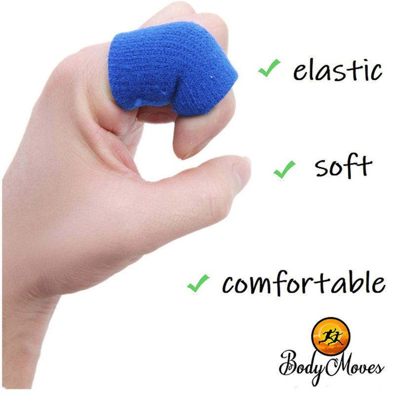 [Australia] - BodyMoves 2 Double Sided Solid Support Finger Splints Plus 2 Sleeves 2020 Edition(Aqua Blue) Aqua Blue 