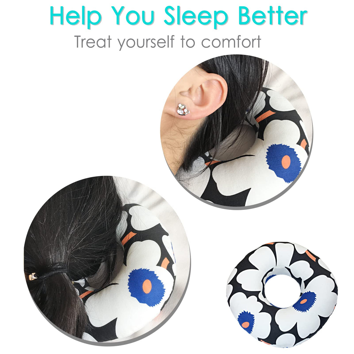 Donut Pillow with Ear Hole for Piercing Pain Relief Side Sleepers