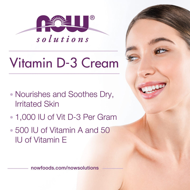 [Australia] - NOW Solutions, Vitamin D-3 Cream 1,000 IU Per Gram, High-Potency, Intense Moisture, 4-Ounce 