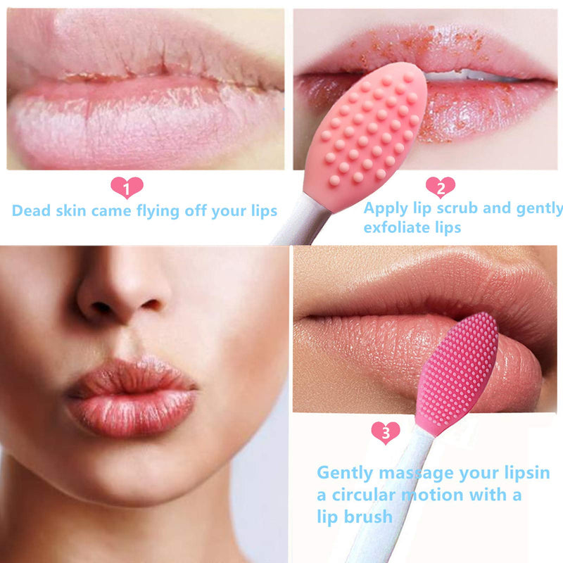 [Australia] - Lip Scrub Brush Lip Brush Lip Exfoliator Brush Silicone Exfoliating Brush Silicone Lip Exfoliator Scrub Lip Scrubber Tool Mini Exfoliating Brush Set Lip Scrubber For Women (4pcs) 