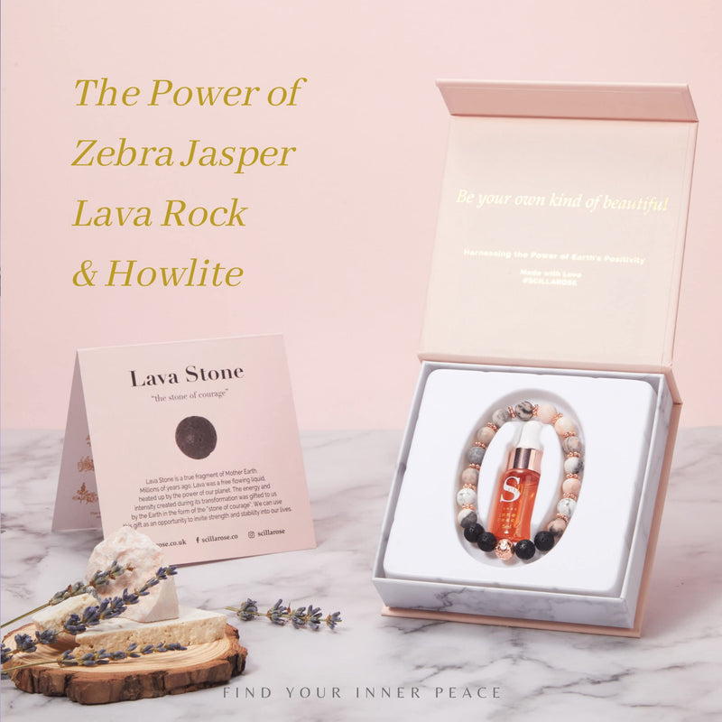 [Australia] - Anxiety Bracelet for Women, Beaded Bracelet, Gemstone Bracelet Lava Rock, Restful Sleep Essential Oils, Aromatherapy Gift Box for Her 