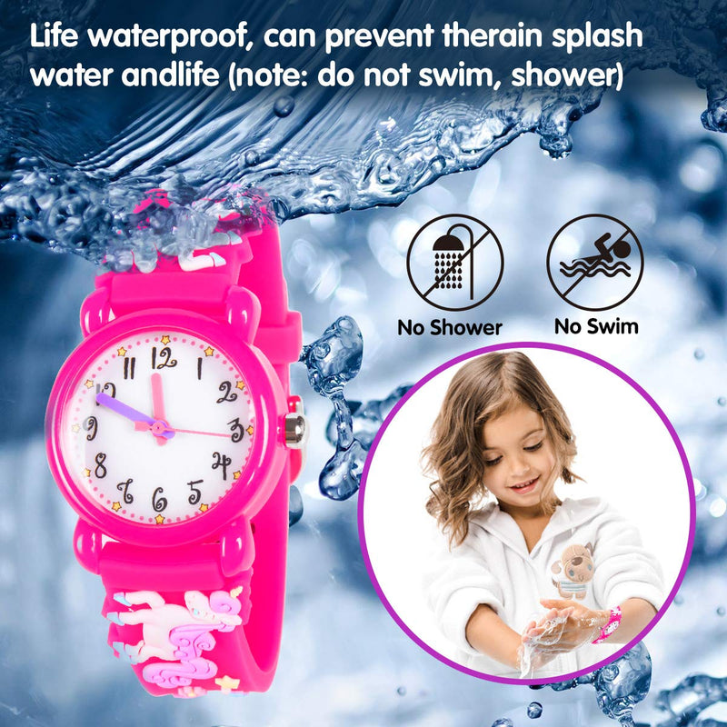 [Australia] - Dodosky 3D Cartoon Waterproof Watch for Kids - Best Gifts A-red Unicorn 