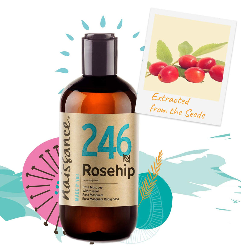 [Australia] - Naissance Rosehip Seed Oil (Rosa Rubiginosa) (no. 246) 250ml - Pure, Natural, Hydrating, Nourishing & Moisturising for All Skin Types 