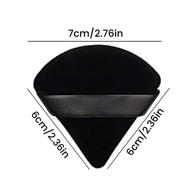 [Australia] - MOTZU 6 Pieces Pure Cotton Powder Puff, Made of Cotton Velour in Triangle Wedge Shape Designed for Contouring, Under Eyes and Corners, 2.76 inch Normal Size, with Strap, Makeup Tool For Cosmetic 