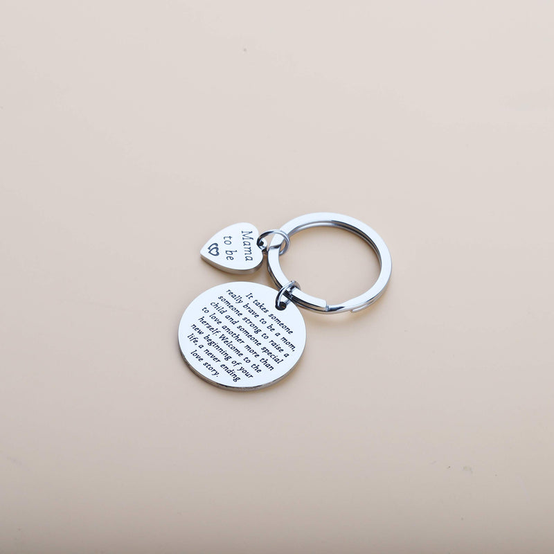 [Australia] - AKTAP Mama to Be Gift New Mom Keychain Pregnancy Announcement Gift It Takes Someone Really Brave to Be A Mom Mother Keychain Gift for First Mom Fashion Mama To Be Charm Keychain 