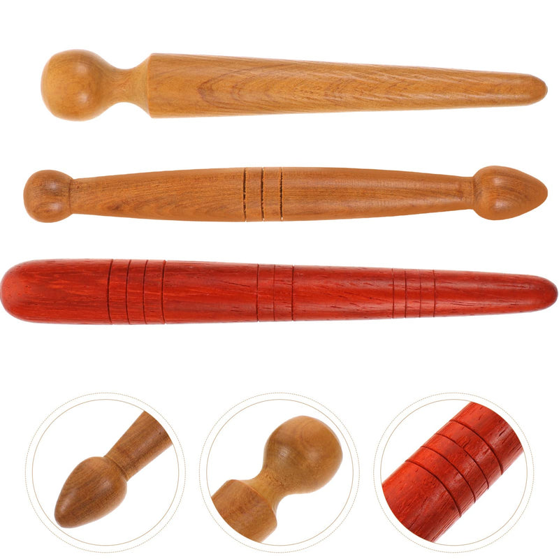 [Australia] - Wooden Acupressure Pen Reflexology Stick 3Pcs Manual Acupressure Pen Wooden Thai Massage Stick Trigger Point Massager Tool Deep Tissue Massage Rod for Men Women Body Feet Muscle 