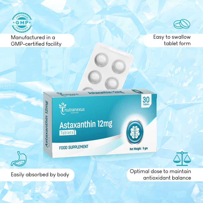 [Australia] - Astaxanthin Supplement for Eye, Skin & Joints Health - Antioxidant Formula for Men & Women - Helps Support Exercise Recovery - Non-GMO & Gluten Free 30 Tablets 
