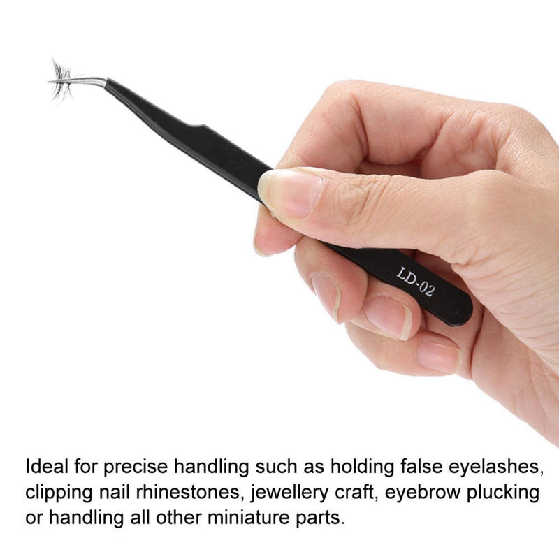 [Australia] - Eyelashes Grafting Tweezers Stainless Steel Tweezers High Density Tweezers Straight and Curved Individual Tweezers for Eyelash Extension (12 cm / 4.7 inch (Curved Head)) 12 cm / 4.7 Inch (Curved Head) 