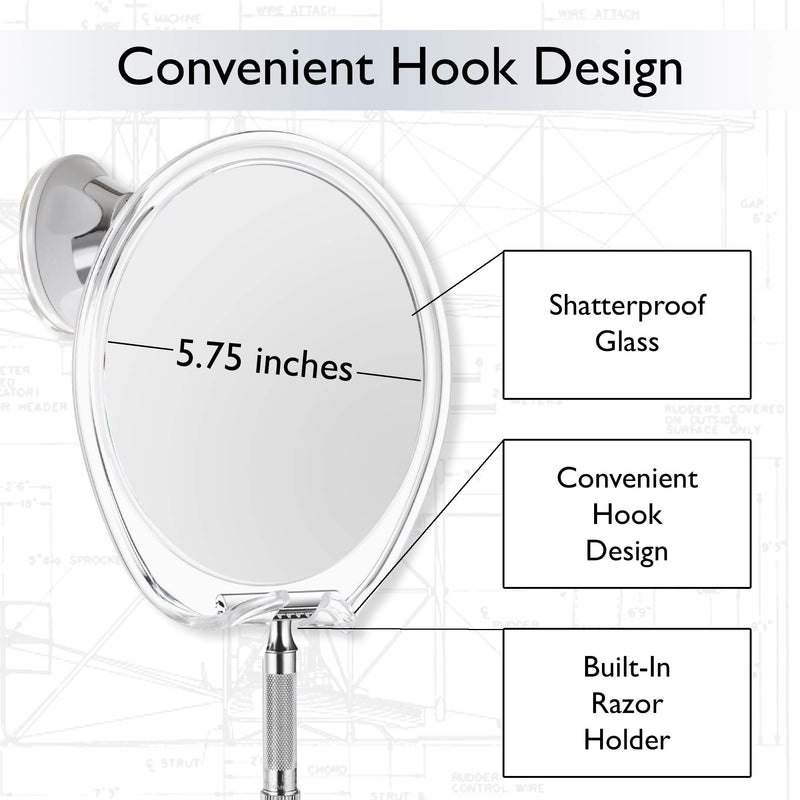 [Australia] - Asani Fogless Shower Mirror for Shaving with Razor Hook | Strong Suction Cup | True Fog Free, Anti-Fog Bathroom Mirror | 360 Degree Swivel, Shatterproof | Travel Friendly | No Fog or Falling Off 