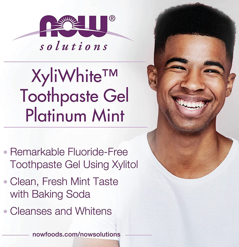 [Australia] - NOW Solutions, Xyliwhite™ Toothpaste Gel, Platinum Mint, Cleanses and Whitens, Fresh Taste, 6.4-Ounce 