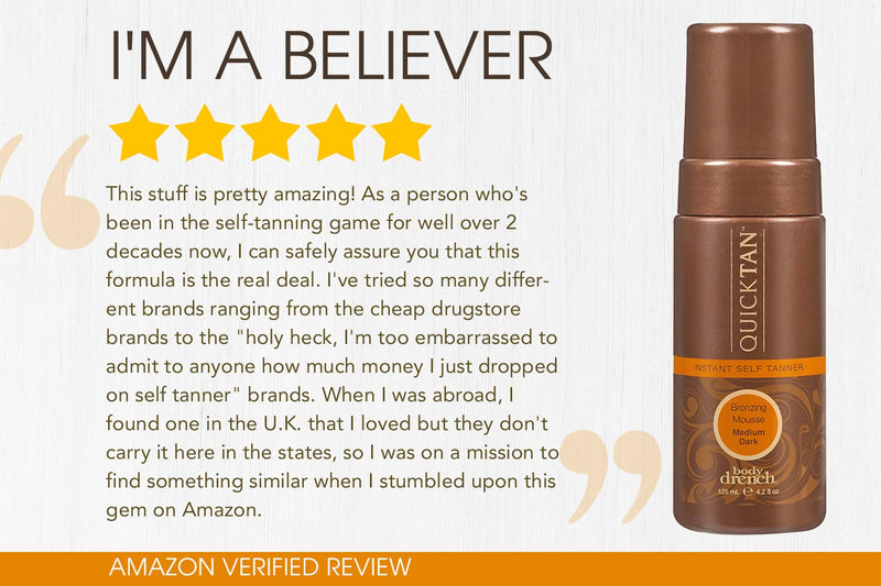 [Australia] - Body Drench Quick Tan Instant Self-Tanner, Bronzing Mousse, Medium Dark, 4.2 oz 1-Pack 