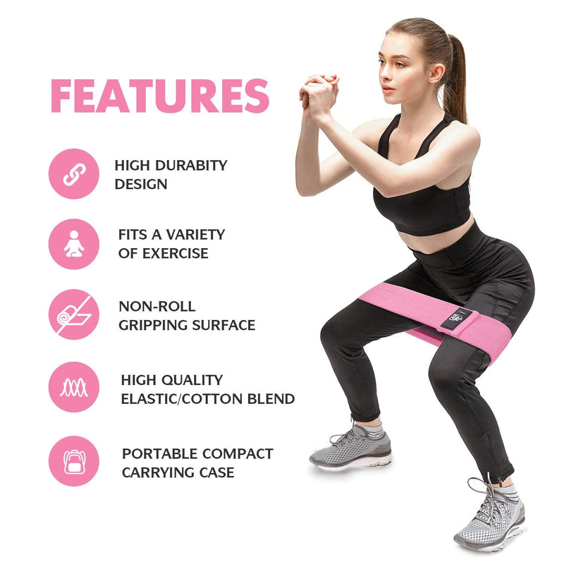 [Australia] - CFX Resistance Bands 3 Sets, Premium Exercise Bands with Non-Slip Design for Hips & Glutes, 3 Resistance Level Workout Booty Bands for Women and Men,Home Training,Fitness,Yoga 3pcs-02 