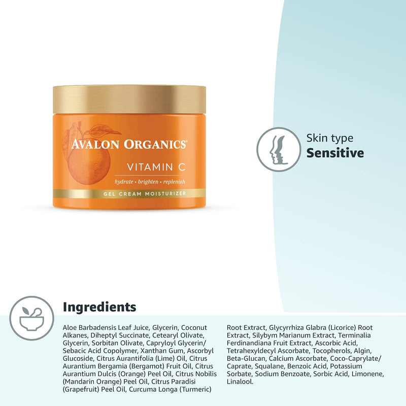 [Australia] - Avalon Organics Gel Cream Moisturizer with Vitamin C, 1.7 Oz 
