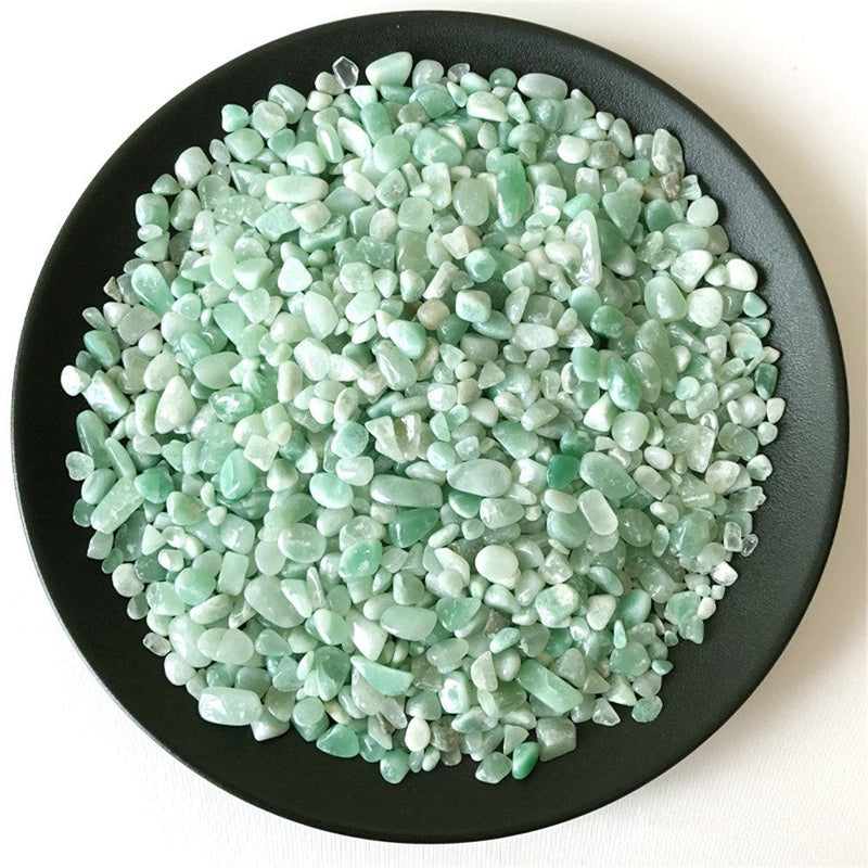[Australia] - AITELEI 1 lb Natural Green Aventurine Crushed Stone Healing Reiki Crystal Irregular Shaped Stones Jewelry Making Home Decoration 