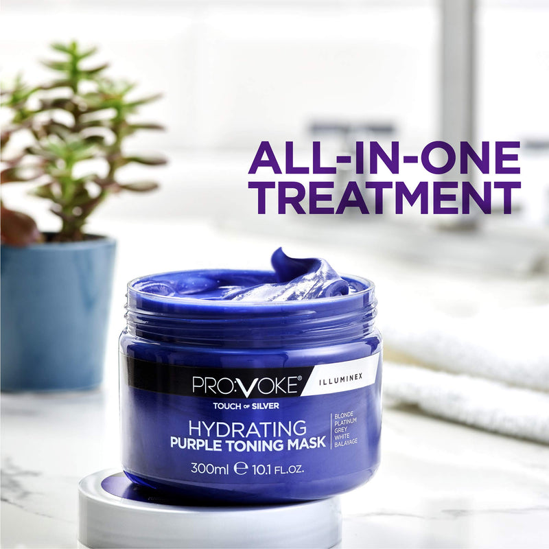 [Australia] - PROVOKE Touch Of Silver Hydrating Purple Toning Hair Mask 300ml, Brightens Blonde, Platinum, White or Grey Hair Whilst Deeply Nourishing Damaged Hair 