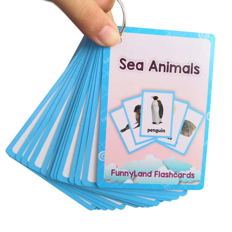 [Australia] - Wild/Farm/Sea Animals Body Parts Learning English Flash Cards Kids Montessori Toys Baby Cards Child Pocket Card Pre-Kindergarten Wild/Farm/Sea Animals Body Parts 