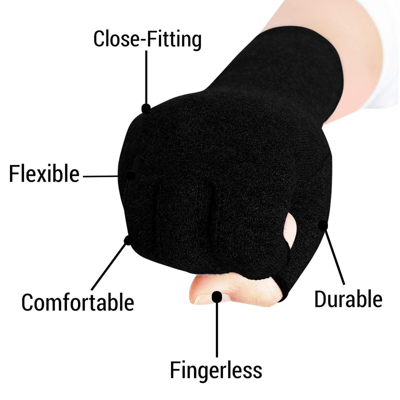 [Australia] - SyeJam Arthritis Gloves Fingerless- Rheumatoid Arthritis Compression Gloves for Pain Relief - Black (S) 1 Pair Black (1 Pair) + Free Ebook S (Pack of 2) 