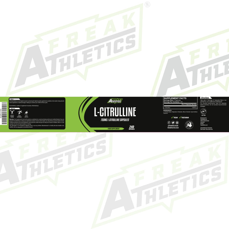 [Australia] - L-Citrulline 240 Capsules - 750mg Capsules / 1500mg Per Serving - High Strength Amino Acid for Muscle Performance & Recovery 