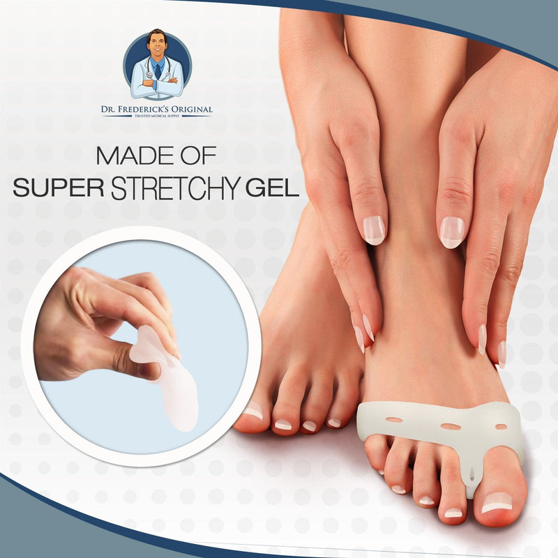 [Australia] - Dr. Frederick's Original Deluxe Bunion Pad & Toe Spacer - 2 Pieces - Soft Gel Toe Separators for Active People - Pain Relief for Bunions & Tailor's Bunions - Heavy Duty Heavy Duty - One Size Fits All 