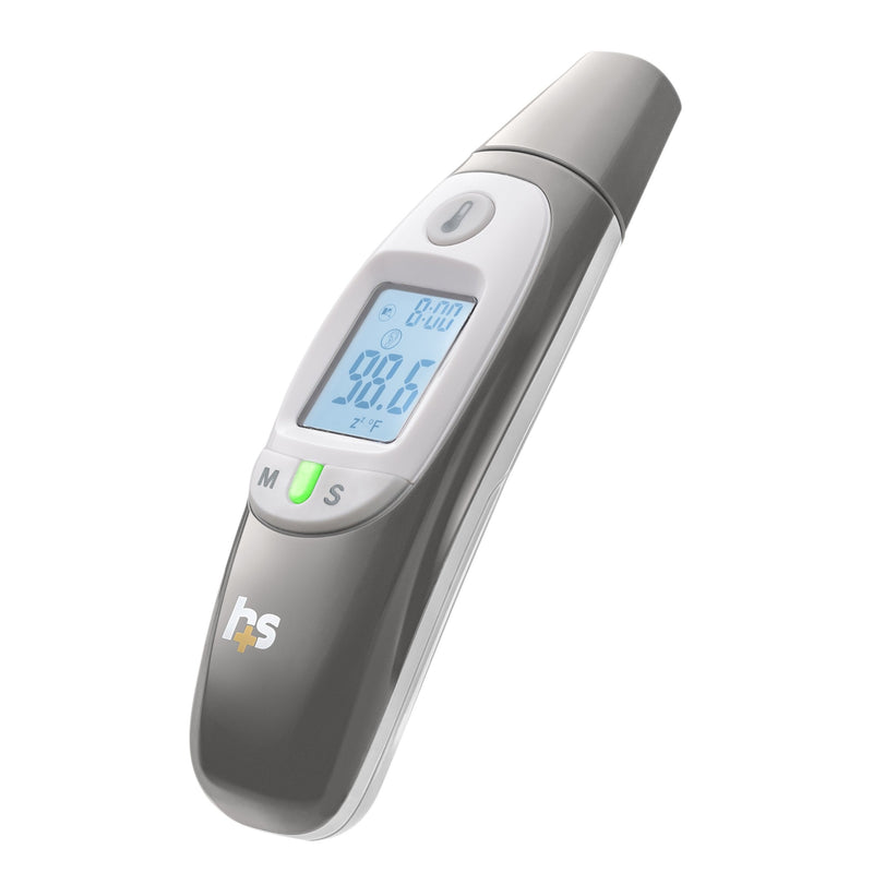 [Australia] - HealthSmart Compact Instant Read Infrared Digital Ear Thermometer, Measures Ambient Air Temperatures, Fahrenheit and Celsius Readings, Gray Ear and Air 