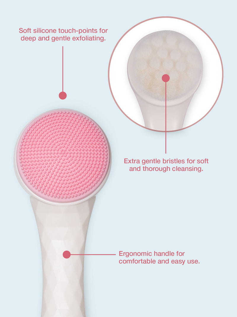 [Australia] - 2 in 1 Face Brush for Cleansing and Exfoliating - Facial Cleaning Brush with Soft Bristles - Scrubber to Massage and Scrub Your Skin - Deep Pore Exfoliation, Wash Makeup, Massaging, Acne Turquoise 