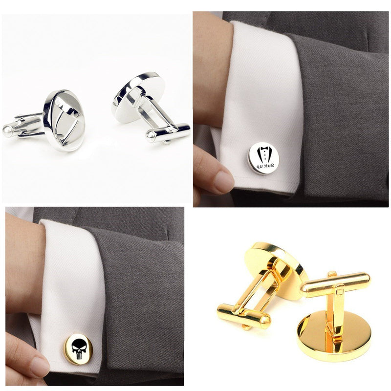 [Australia] - JUPPE Father of The Bride Cuff Links Tie Bar Set Personalized Wedding Cufflinks Gift for Dad Style 2 