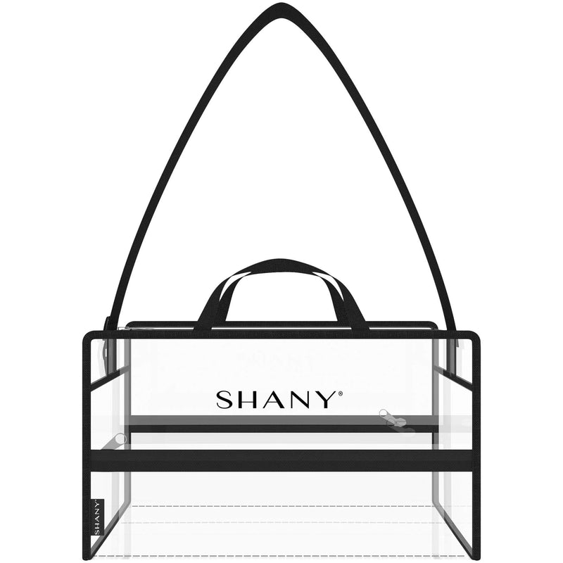 [Australia] - SHANY Clear PVC Water-Resistant Travel Tote Bag - Large See-Thru Bag with Adjustable Shoulder Straps and Zippered Pockets 