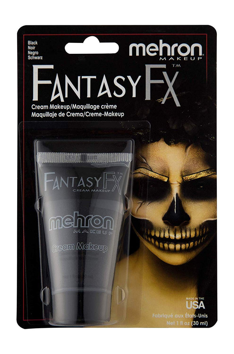 [Australia] - Mehron Makeup Fantasy F/X Water Based Face & Body Paint (1 oz) (BLACK) Black 