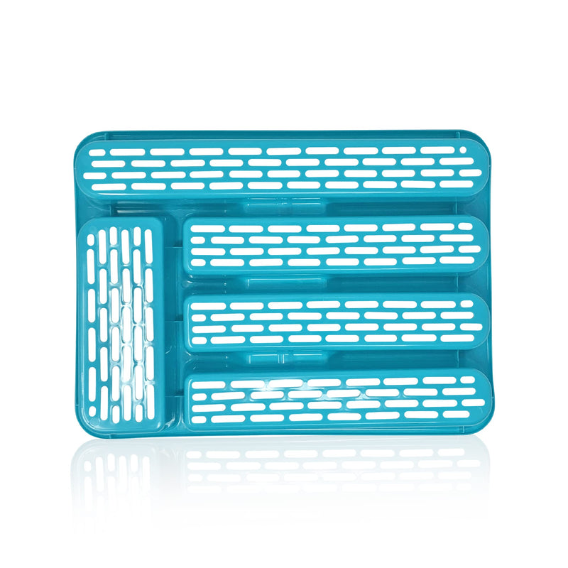 [Australia] - PLASTIFIC Large CUTLERY TRAY Flatware Organiser Strong Plastic Drawer Sliding Tidy (33 x 24 x 4.3, Turquoise) 33 x 24 x 4.3 