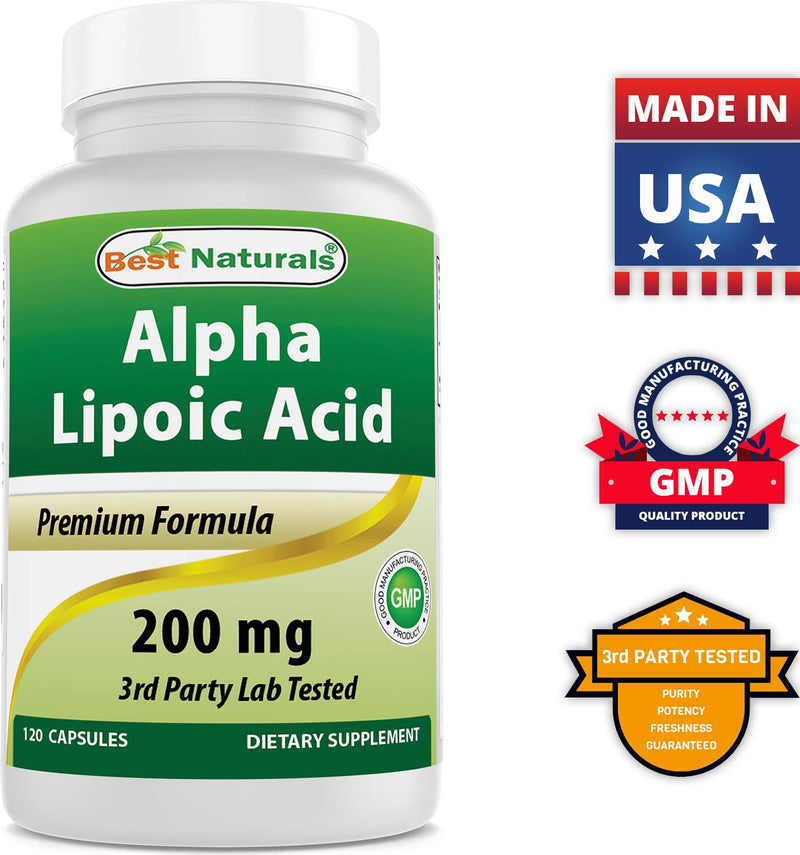 [Australia] - Best Naturals Alpha Lipoic Acid 200 Mg 120 Capsules (120 Count (Pack of 1)) 120 Count (Pack of 1) 