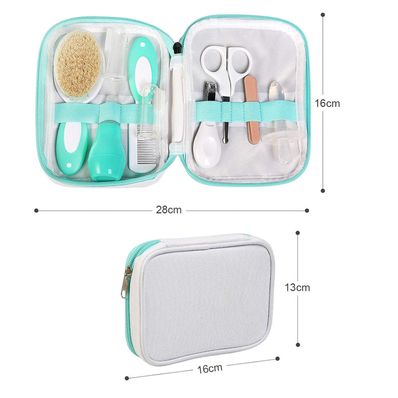 [Australia] - NEWSTYLE Baby Daily Care Kit,Infant Convenient Healthcare Grooming Set Nail Clipper Manicure Safety Scissors Nose Cleaner Hair Brush Comb Essential Daily Care Bathing Tool for Travelling & Home Use 