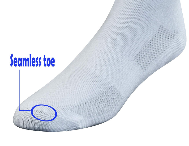 [Australia] - Yomandamor Mens Bamboo Diabetic Over the Calf Breathable Mesh Socks with Non-binding Top,4 Pairs 10-13 4 Pairs White 