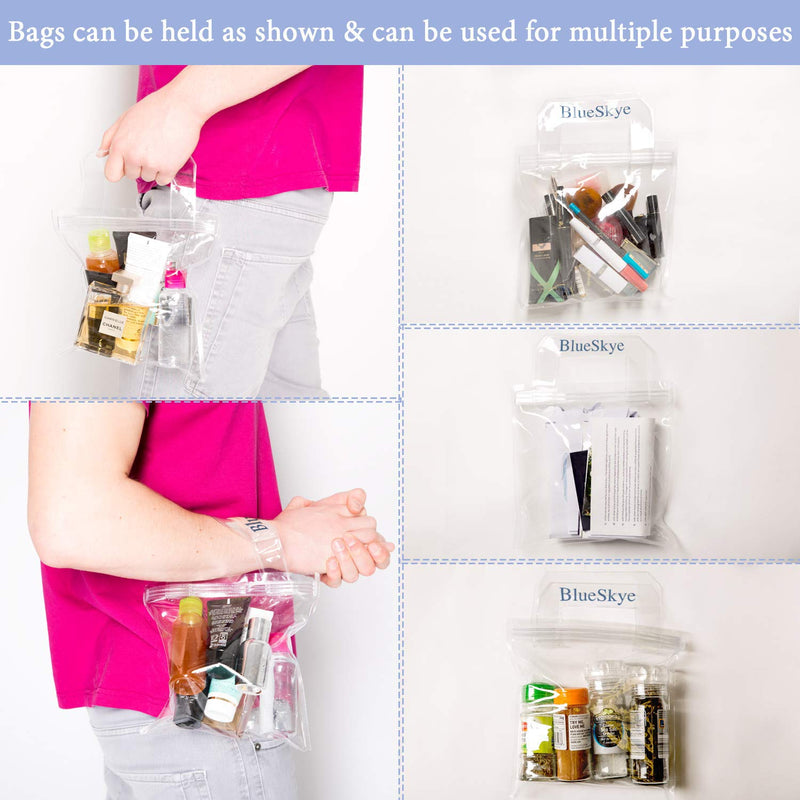 [Australia] - 6 x Airport Security Liquids Bag Reusable Clear for Travel Hand Luggage - Airport Approved, Resealable 20cmx20cm - by Blueskye 