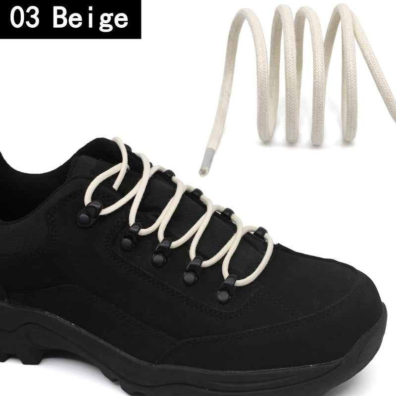 [Australia] - YFINE Round Waxed Dress Shoes Shoelaces Boots Shoe Laces (2 Pair) 23.62"INCH (60CM) 03 Beige 