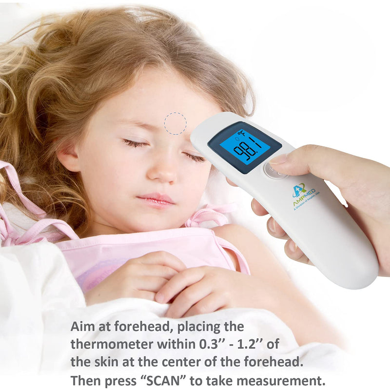 [Australia] - Amplim No Touch Forehead Thermometer | Non-Contact Medical Grade Digital Infrared Baby Thermometer for Kids Adults Infants Toddlers | Touchless Temporal Thermometer FSA HSA Eligible 