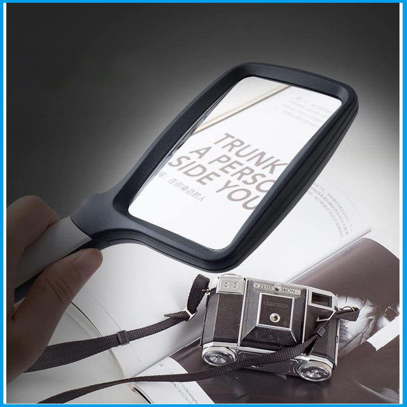 [Australia] - Folded Magnifying Glass with Light, 3X Handheld Large Magnifying Glass LED Lighted Magnifier for Seniors Reading, Soldering, Inspection,Jewelry, Exploring (Folding Handle) Folding Handle 