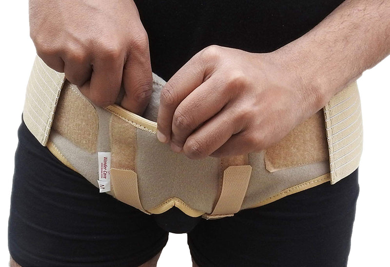 [Australia] - Wonder Care® Hernia Belt for Men - Groin Hernia Support for Men, 2 Removable Compression Pads & Adjustable Groin Straps, Double inguinal Hernia Truss Brace - S S (Pack of 1) 