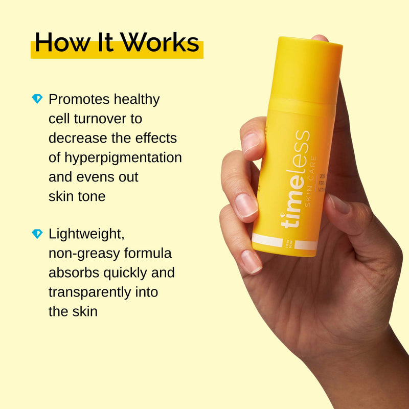 [Australia] - Timeless Skin Care 20% Vitamin C + E Ferulic Acid Serum - 1 oz - Lightweight, Non-Greasy Formula - Use Daily to Brighten, Restore & Correct Skin - Recommended for All Skin Types 